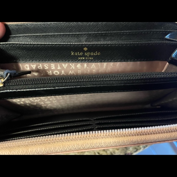 Kate Spade pink glitter dot tote with matching pink glitter wallet. - Picture 3 of 3